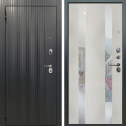 Входная дверь Аргус ЛЮКС 3К Фрейда ч кварц фортеза хром + Дуэт белое дерево вставки Николь