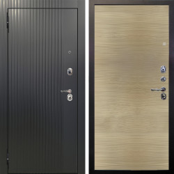 Входная дверь Аргус ЛЮКС 3К Фрейда ч кварц фортеза хром + Элегант Дорс светлый горизонт