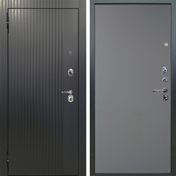 Входная дверь Аргус ЛЮКС 3К Фрейда ч кварц фортеза хром + Элегант Силк маус