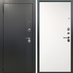 Входная дверь Аргус ЛЮКС 3К Фрейда ч кварц фортеза хром + Элегант Софт милк