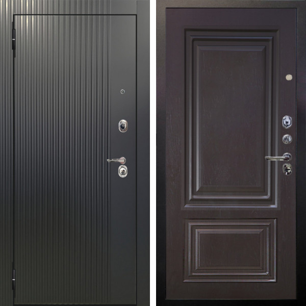 Входная дверь Аргус ЛЮКС 3К Фрейда ч кварц фортеза хром + Элион Горький шоколад