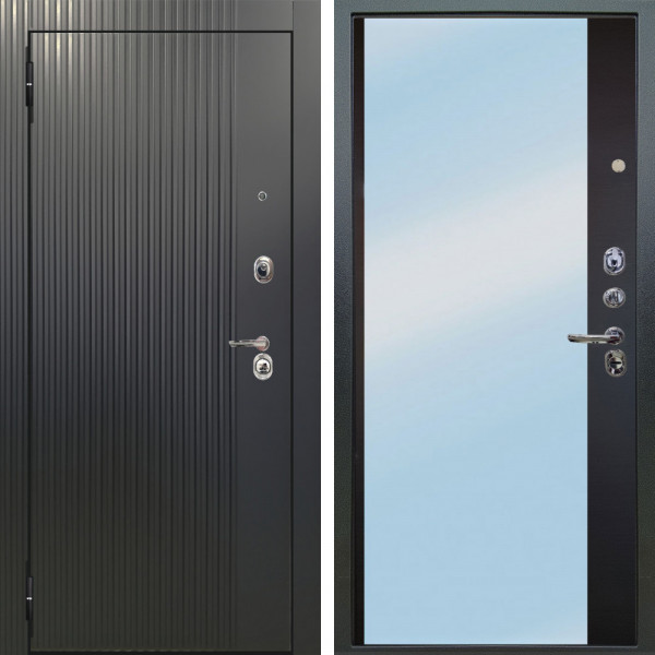 Входная дверь Аргус ЛЮКС 3К Фрейда ч кварц фортеза хром + Магнум Черный софт