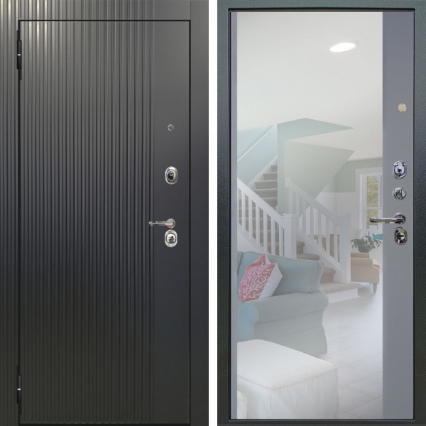 Входная дверь Аргус ЛЮКС 3К Фрейда ч кварц фортеза хром + Магнум Силк маус