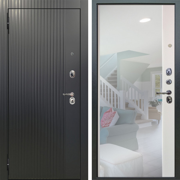 Входная дверь Аргус ЛЮКС 3К Фрейда ч кварц фортеза хром + Магнум Софт милк