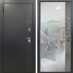 Входная дверь Аргус ЛЮКС 3К Фрейда ч кварц фортеза хром + Магнум Светлый бетон
