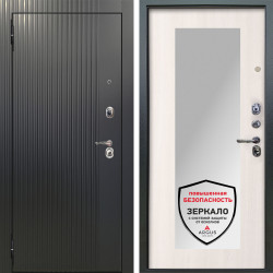 Входная дверь Аргус ЛЮКС 3К Фрейда ч кварц фортеза хром + Милли Ларче светлый