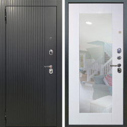 Входная дверь Аргус ЛЮКС 3К Фрейда ч кварц фортеза хром + Милли Роял вуд белый