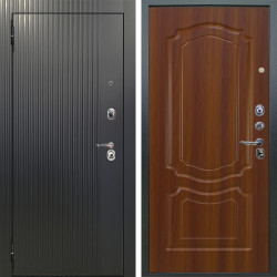 Входная дверь Аргус ЛЮКС 3К Фрейда ч кварц фортеза хром + Мишель Дуб рустикальный