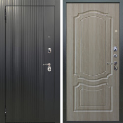 Входная дверь Аргус ЛЮКС 3К Фрейда ч кварц фортеза хром + Мишель Ларче светлый