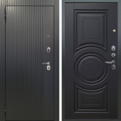 Входная дверь Аргус ЛЮКС 3К Фрейда ч кварц фортеза хром + Могадиш Черный софт