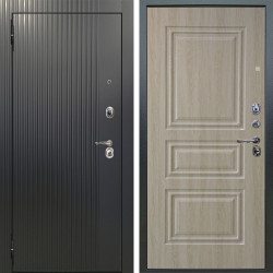 Входная дверь Аргус ЛЮКС 3К Фрейда ч кварц фортеза хром + Скиф Дуб филадельфия крем