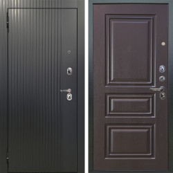 Входная дверь Аргус ЛЮКС 3К Фрейда ч кварц фортеза хром + Скиф Горький шоколад