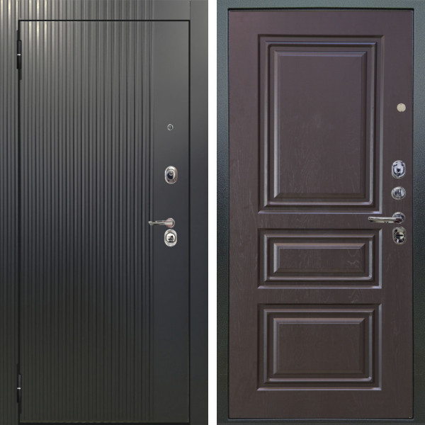 Входная дверь Аргус ЛЮКС 3К Фрейда ч кварц фортеза хром + Скиф Горький шоколад