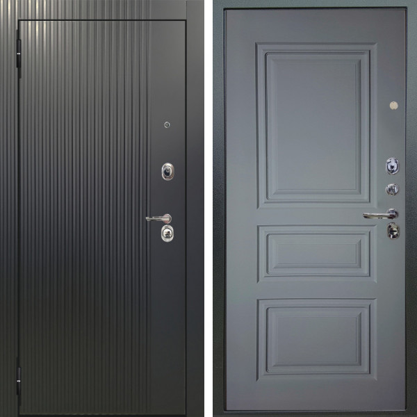 Входная дверь Аргус ЛЮКС 3К Фрейда ч кварц фортеза хром + Скиф Силк маус