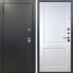 Входная дверь Аргус ЛЮКС 3К Фрейда ч кварц фортеза хром + Соренто Белая эмаль