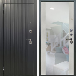 Входная дверь Аргус ЛЮКС 3К Фрейда ч кварц фортеза хром + Вояж Белое дерево