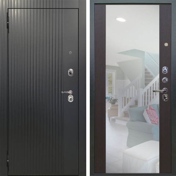 Входная дверь Аргус ЛЮКС 3К Фрейда ч кварц фортеза хром + Вояж Венге