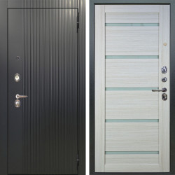 Входная дверь Аргус ЛЮКС 3К Фрейда Черный кварц + Александра Белая лиственница