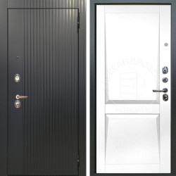 Входная дверь Аргус ЛЮКС 3К Фрейда Черный кварц + Ариана Белая эмаль