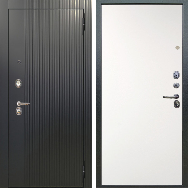 Входная дверь Аргус ЛЮКС 3К Фрейда Черный кварц + Элегант Софт милк