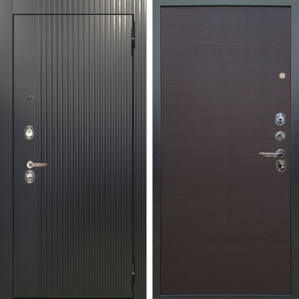 Входная дверь Аргус ЛЮКС 3К Фрейда Черный кварц + Элегант Венге горизонт