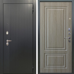 Входная дверь Аргус ЛЮКС 3К Фрейда Черный кварц + Элион Дуб филадельфия крем