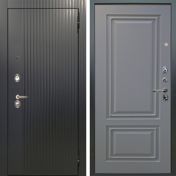 Входная дверь Аргус ЛЮКС 3К Фрейда Черный кварц + Элион Силк маус