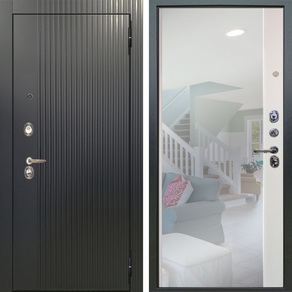 Входная дверь Аргус ЛЮКС 3К Фрейда Черный кварц + Магнум Софт милк