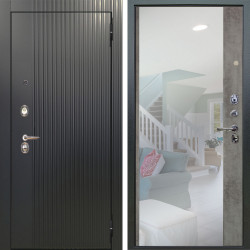 Входная дверь Аргус ЛЮКС 3К Фрейда Черный кварц + Магнум Светлый бетон