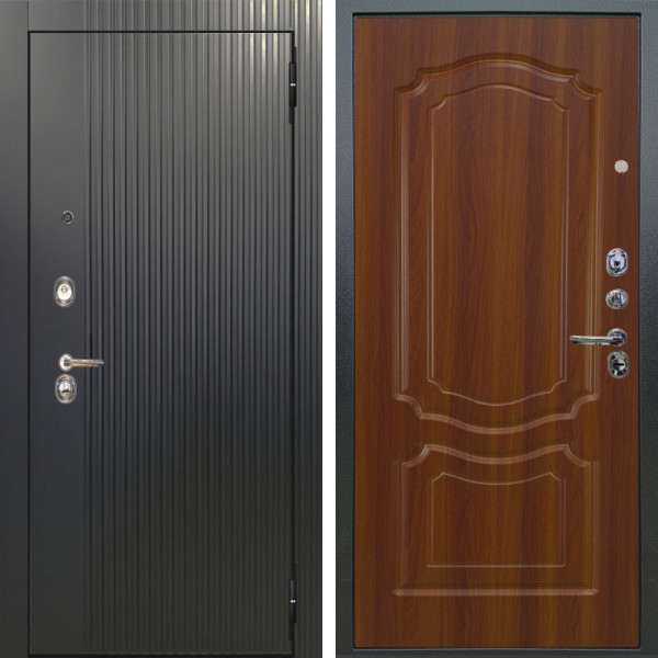 Входная дверь Аргус ЛЮКС 3К Фрейда Черный кварц + Мишель Дуб рустикальный