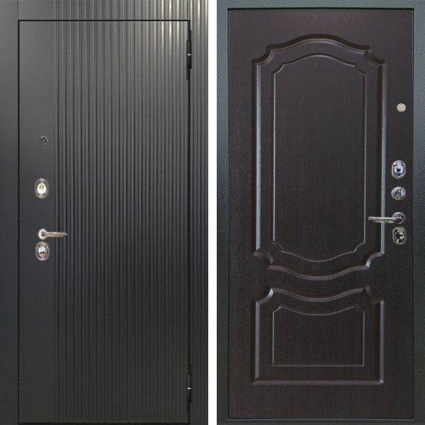 Входная дверь Аргус ЛЮКС 3К Фрейда Черный кварц + Мишель Венге