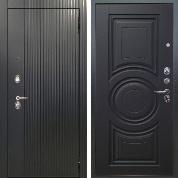 Входная дверь Аргус ЛЮКС 3К Фрейда Черный кварц + Могадиш Черный софт