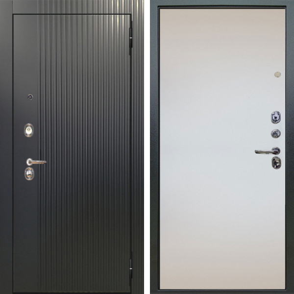 Входная дверь Аргус ЛЮКС 3К Фрейда Черный кварц + Под покраску