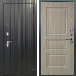 Входная дверь Аргус ЛЮКС 3К Фрейда Черный кварц + Скиф Дуб филадельфия крем