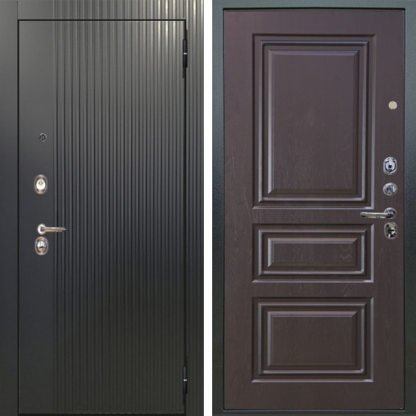 Входная дверь Аргус ЛЮКС 3К Фрейда Черный кварц + Скиф Горький шоколад
