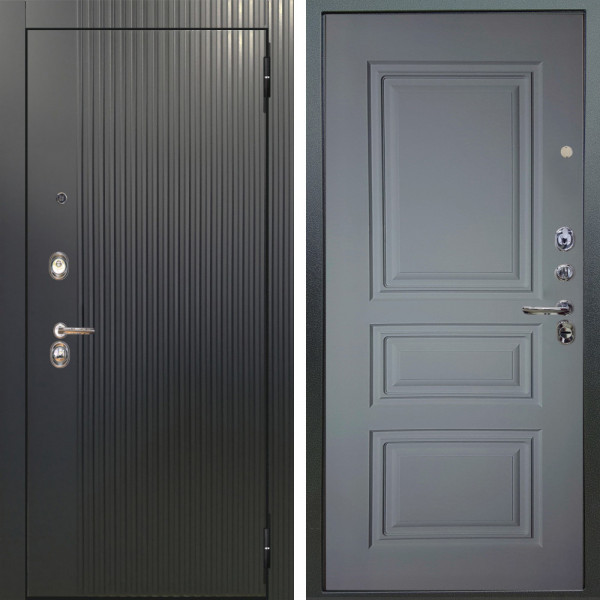 Входная дверь Аргус ЛЮКС 3К Фрейда Черный кварц + Скиф Силк маус