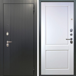 Входная дверь Аргус ЛЮКС 3К Фрейда Черный кварц + Соренто Белая эмаль
