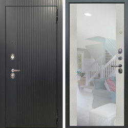 Входная дверь Аргус ЛЮКС 3К Фрейда Черный кварц + Вояж Белое дерево