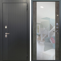 Входная дверь Аргус ЛЮКС 3К Фрейда Черный кварц + Вояж Светлый бетон