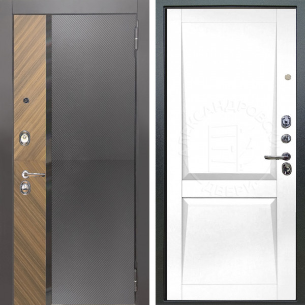 Входная дверь Аргус ЛЮКС 3К Фуриоса + Ариана Белая эмаль