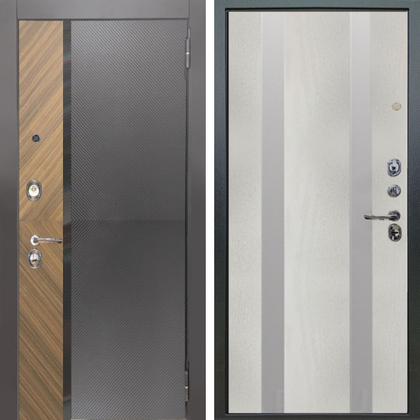 Входная дверь Аргус ЛЮКС 3К Фуриоса + Дуэт Белое дерево вставки Изабель