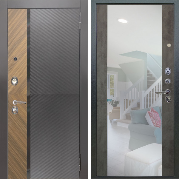 Входная дверь Аргус ЛЮКС 3К Фуриоса + Вояж Светлый бетон