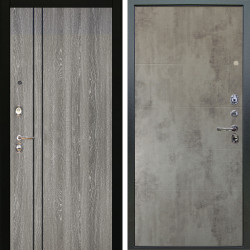 Входная дверь Аргус ЛЮКС 3К Гейджи Орех мраморный + Агат Светлый бетон