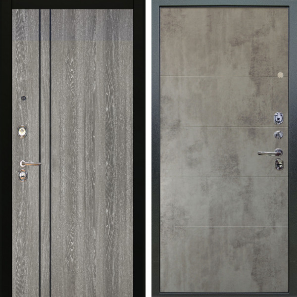 Входная дверь Аргус ЛЮКС 3К Гейджи Орех мраморный + Агат Светлый бетон