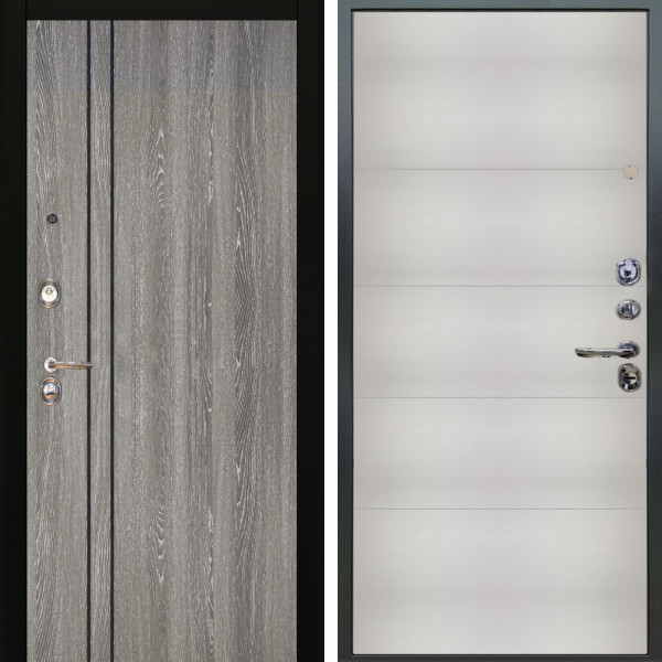 Входная дверь Аргус ЛЮКС 3К Гейджи Орех мраморный + Агат Вельвет белый горизонт