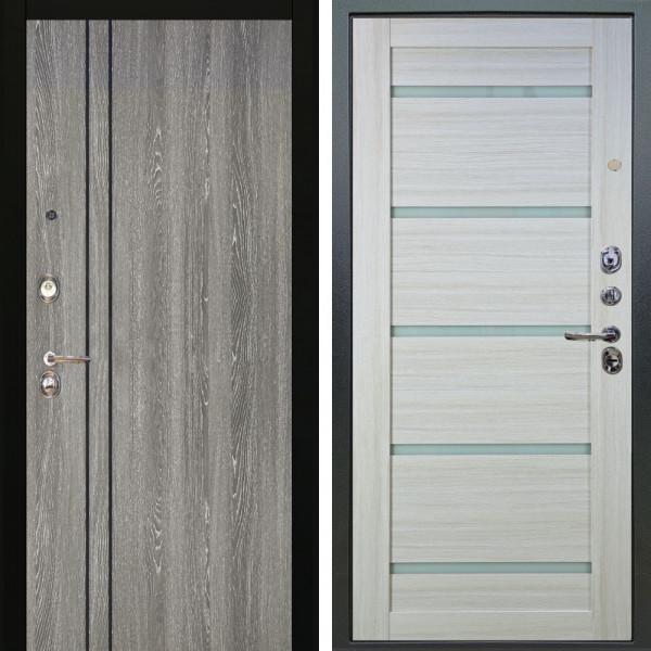 Входная дверь Аргус ЛЮКС 3К Гейджи Орех мраморный + Александра Белая лиственница