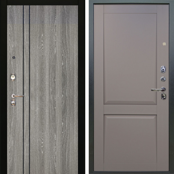 Входная дверь Аргус ЛЮКС 3К Гейджи Орех мраморный + Ариана Серая эмаль