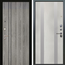 Входная дверь Аргус ЛЮКС 3К Гейджи Орех мраморный + Дуэт Белое дерево вставки Изабель