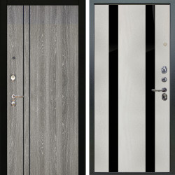 Входная дверь Аргус ЛЮКС 3К Гейджи Орех мраморный + Дуэт Белое дерево вставки Кензо