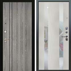 Входная дверь Аргус ЛЮКС 3К Гейджи Орех мраморный + Дуэт белое дерево вставки Николь